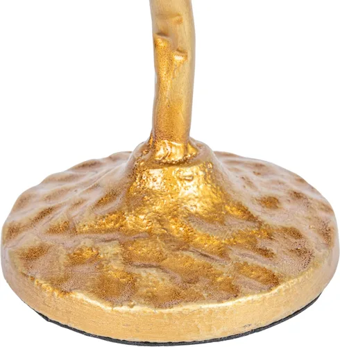 Miniatura 6 de Creative Co-Op Candelabro de hierro fundido forjado a mano con flores y pájaro, dorado