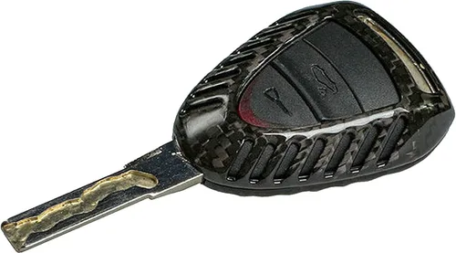Miniatura 4 de Funda para llavero de fibra de carbono genuina para Porsche 911 987 997 Facelift Boxster Carrera GT Caimán Car Remote Key Fob Case para hombres Negro