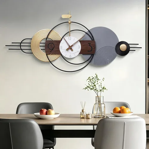 Miniatura 17 de Reloj de pared grande e irregular, moderno, de 26 x 16 pulgadas, único, silencioso, sin tictac, funciona con pilas, relojes decorativos para sala