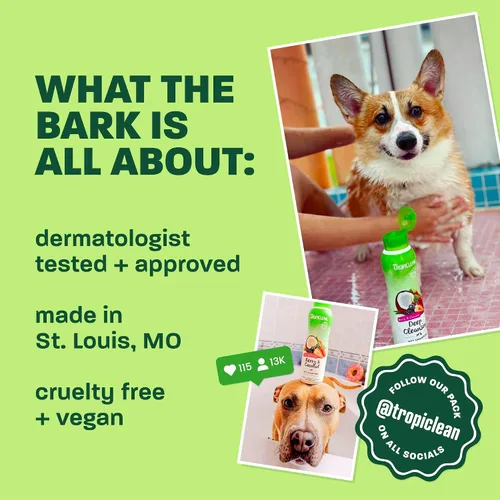 Miniatura 5 de TropiClean Deshedding - Acondicionador para perros, reduce la caída y suaviza el pelaje, seguro para cachorros, fabricado en los Estados Unidos