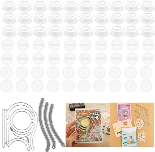 Miniatura 10 de Juego de 42 planeadores para tarjetas deslizantes giratorias deslizantes con troqueles de corte deslizantes de doble cara para hacer tarjetas, 42