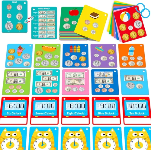 Miniatura 20 de 51 PIEZAS Tarjetas cognitivas en español para bebés, impresas a doble cara, 7 en 1 tarjetas coloridas, alfabeto, números, alimentos, animales