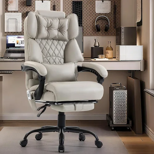 Miniatura 2 de Massage Office Chair with Foot Rest,6 Points Vibration & Heat Executive Office Chairs for Heavy People,500LBS Big and Tall Office Chair,Ergonomic