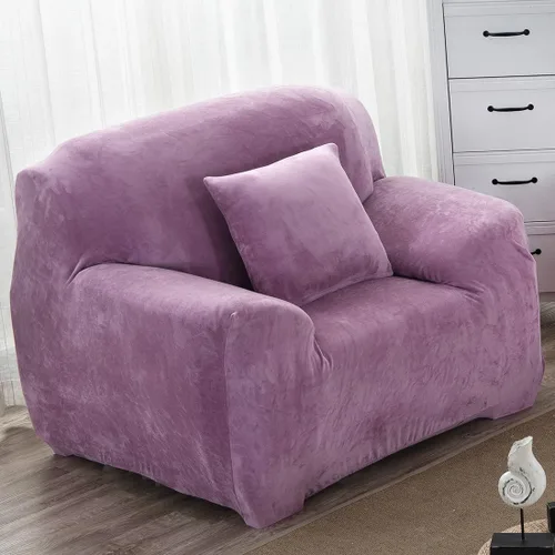 Miniatura 9 de vctops Funda elástica para sofá de 4 plazas de terciopelo de felpa, 1 pieza, con parte inferior elástica, protector de muebles suave y esponjoso