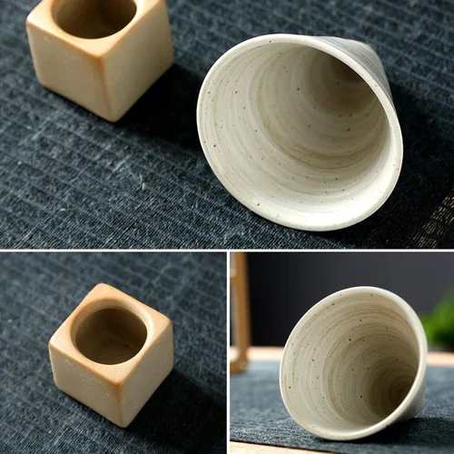 Miniatura 6 de Taza de té personal de cerámica vintage, 6.8 fl oz, tazas de café expreso, taza de café expreso, accesorios de té con base para oficina en casa