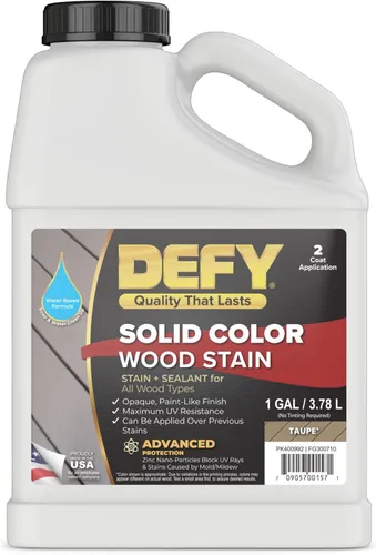 Miniatura 11 de DEFY Tinte de madera de color sólido DW-Solid – Resistente a los rayos UV, opaco, pintura exterior y valla – 1 galón Nogal oscuro