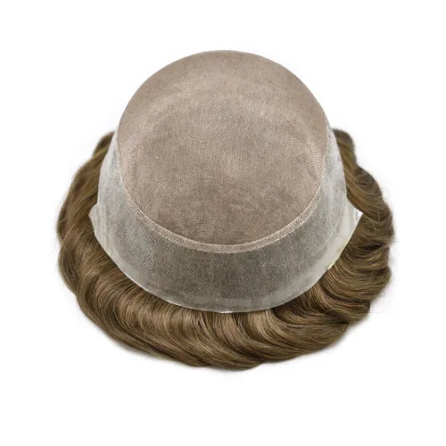 Miniatura 3 de Toupee para hombres Piezas de pelo fino mono para hombre Toupee sistema de reemplazo de pelo para hombres línea capilar natural para hombre postizo