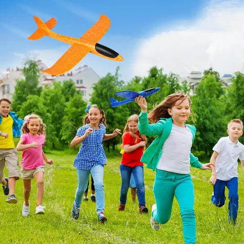 Miniatura 2 de VCOSTORE Paquete de 2 aviones de espuma de catapulta para niños, aviones planeadores de espuma de 13.3 pulgadas, aviones de espuma de poliestireno