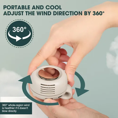 Miniatura 4 de Mini ventilador silencioso portátil sin aspas, ventilador de clip pequeño, ventiladores de clip de 3 velocidades para exteriores, viajes y oficina