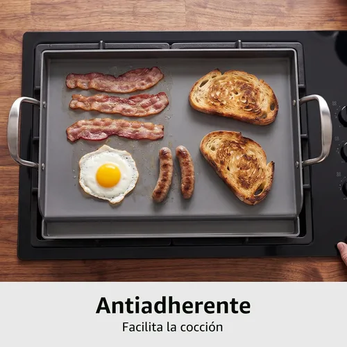 Miniatura 7 de Utheer Plancha antiadherente de hierro fundido de 17 x 13 pulgadas para parrilla de gas, sartén de cocina para parrilla de gas al aire libre, placa