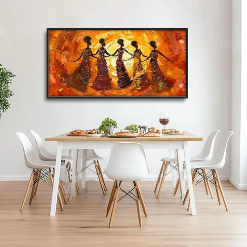 Miniatura 5 de Quorin Arte de Pared Grande Afroamericano Abstracto de Chica Negra Mujer Imágenes de Danza Decoración de Pared Retro Étnico Impresión en Lienzo