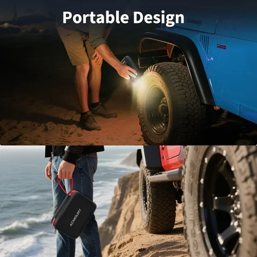 Miniatura 6 de Acmount P120 Arrancador de Batería de Coche Portátil, Arrancador de Puente de Coche de 6000A 12V con Caja de Salto (Todo Gas/10.0L Diésel), Pantalla