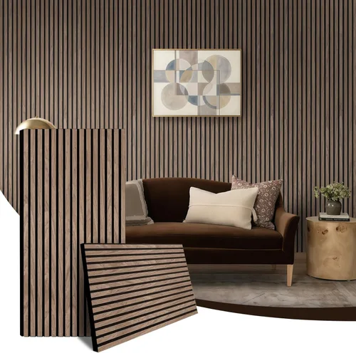 Miniatura 13 de AKK-Star - Paneles de pared de listones de madera acústica plegados, 1 paquete de 94.4 x 23.6 x 0.7 pulgadas, se pliega a 2 paneles de pared 3D