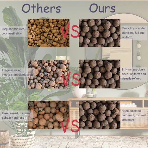 Miniatura 5 de Piedrecillas de arcilla orgánicas naturales, 2 libras 8mm-18mm, bolas de Leca expandidas para el suelo de jardín de plantas, medio de cultivo