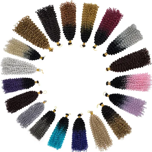 Miniatura 7 de Marlybob Pelo sintético trenzado de ganchillo de 14 pulgadas Marlibob onda de agua trenzado trenzado de ganchillo trenzas afro rastas rizadas