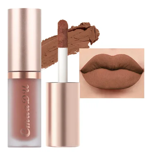 Miniatura 8 de evpct 1 Pieza Lápiz Labial Líquido Mate Malva Brillo Labial Conjunto Brillante para Mujeres Negras 24 Horas Rosa Lápiz Labial Sedoso Terciopelo