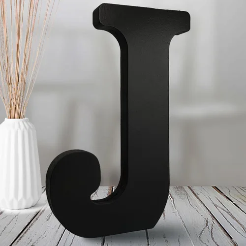 Miniatura 34 de AOCEAN Letras de madera negra de 8 pulgadas Letras de madera sin terminar para decoración de Halloween Letras decorativas de pie Tablero
