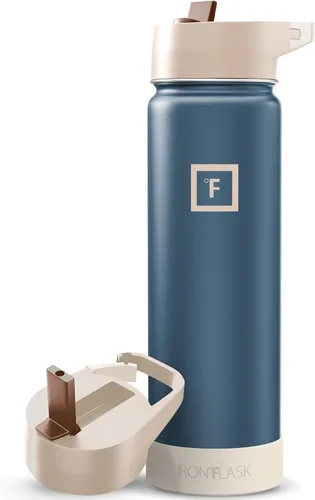 Miniatura 78 de IRON °FLASK Frasco de hidratación para acampar y senderismo con pajilla, botella de agua deportiva de acero inoxidable con aislamiento de boca