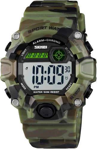 Miniatura 4 de CakCity Boys Camouflage LED Sports Kids Watch Waterproof Digital Electronic Military Wrist Watches for Kids with Silicone Band Alarm Stopwatch