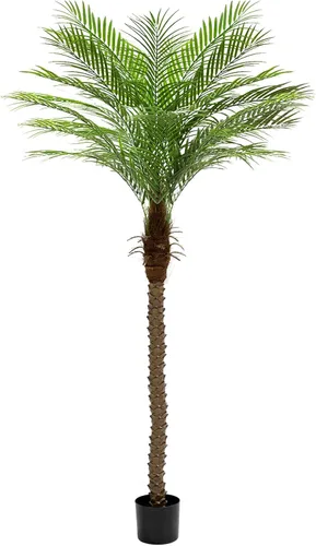 Palmera artificial fénix de 7 pies con 15 hojas ajustables, plantas de palmera fénix sintética para patio exterior, piscina, hogar, oficina, sala de
