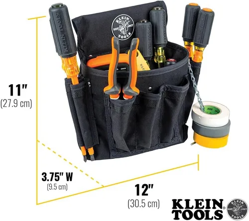 Miniatura 2 de Klein Tools Bolsa de herramientas 5719, PowerLine Series Utility Pouch se adapta a cinturones de herramientas de hasta 2.5 pulgadas, costuras