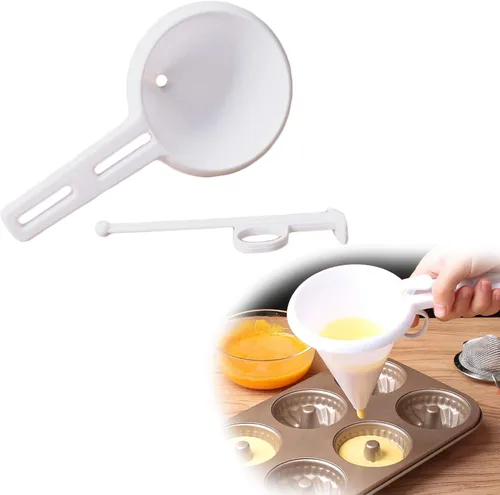 Miniatura 5 de Dispensador de pastel de taza de porciones de mano, dispensador de masa para panqueques, embudo para tartas, postres, dispensador de crema