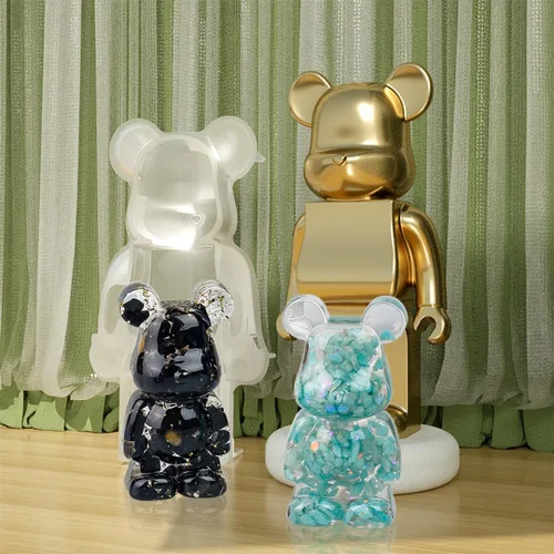 Miniatura 2 de 2 moldes de resina de oso de silicona 3D para velas de animales, molde de fundición de resina epoxi para llavero de bricolaje, jabón perfumado