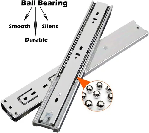 Miniatura 3 de Gobrico Rodamiento de bolas de extensión completa de cierre suave de 12 pulgadas para cajones de montaje trasero con soportes, 1 par