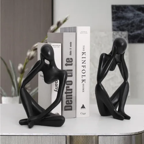 Miniatura 3 de Asng Estatua de escultura abstracta estilo pensador de resina, figuras coleccionables, decoración de escritorio para oficina en casa