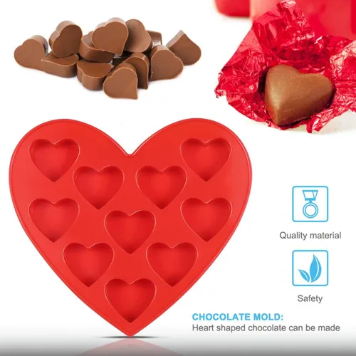 Miniatura 3 de Molde de silicona para tartas, molde para hacer dulces, molde de chocolate en forma de corazón, bandeja para cubitos de hielo, molde para hornear