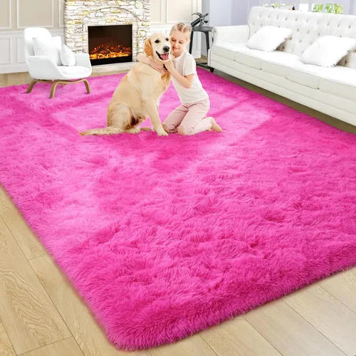 Miniatura 15 de Noahas - Alfombras mullidas de 4 x 6 pies para dormitorio y sala de estar, alfombra gruesa y peluda de color gris, alfombra de suelo antideslizante