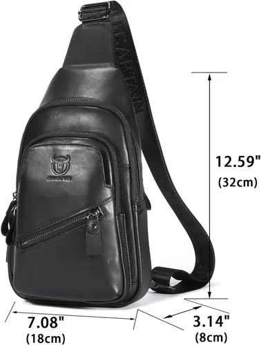 Miniatura 103 de LUKZIJAES Bolso bandolera de cuero genuino para hombre