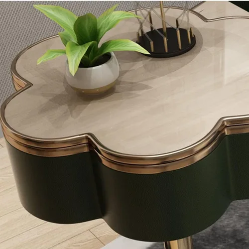 Miniatura 2 de Mesa de maquillaje, tocador en forma de arco y armario de almacenamiento en uno, mesa de maquillaje simple lacada para dormitorio con tocadores
