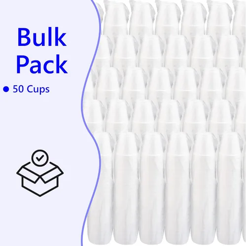 Miniatura 5 de Mr Miracle Vasos de espuma de poliestireno de 8 onzas, tazas de café desechables (paquete de 50), tazas de espuma blanca aisladas para bebidas