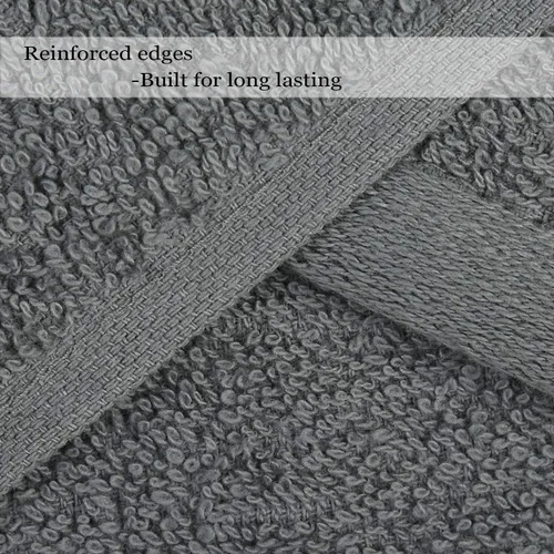 Miniatura 2 de RAJRANG - Toallas de mano para baño altamente absorbentes, ligeras y suaves, de algodón, color gris, paquete de 6, 28 x 16 pulgadas