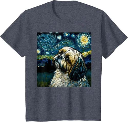 Miniatura 83 de Camiseta Surrealism Starry Night Shih Tzu Dog