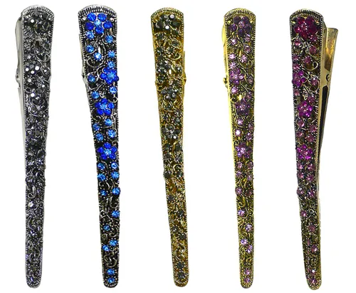 Miniatura 16 de NM110-2-6d1 - Juego de 6 pinzas de metal resistentes para el cabello para mujeres y niñas