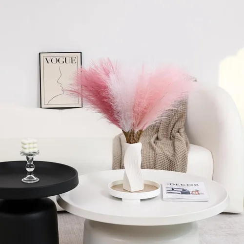 Miniatura 4 de Wertuirk 30 piezas de hierba artificial de pampas – Hierba de pampas rosa de 24 pulgadas para decoración del hogar, hierba de pampas artificial