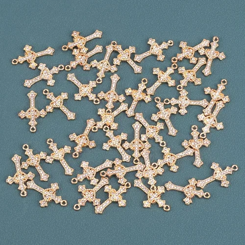 Miniatura 4 de 30 dijes de cruz de diamantes de imitación para hacer joyas, bricolaje, collares, pulseras