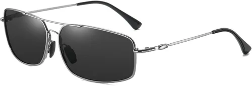 Miniatura 2 de laureles Gafas de sol polarizadas con marco piloto completo para hombre, estilo vintage, conducción de lectura, UV400 Gris