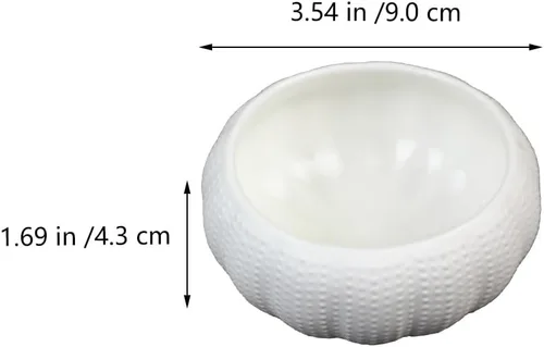 Miniatura 2 de Hemoton Cuenco de cerámica para erizos de mar, 3.54 pulgadas, mini tazón de condimento de cocina para salsa de soja, caviar, condimentos, pequeña