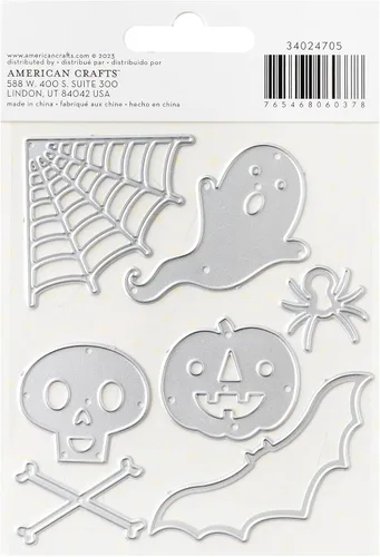 Miniatura 2 de American Crafts Troqueles de metal Happy Halloween, 6 piezas, troquelado