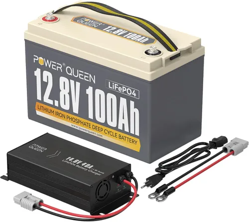Miniatura 9 de Power Queen Batería LiFePO4 de 12.8 V 50 Ah con cargador de batería LiFePO4 de 14.6 V 10 A, BMS integrado de 50 A, batería de ciclo profundo