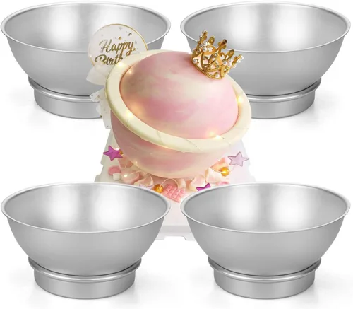 Hedume Juego de 8 moldes esféricos para tartas, 6.5 pulgadas para hacer bolitas deportivas 3D para crear cualquier pastel en forma de bola, incluye