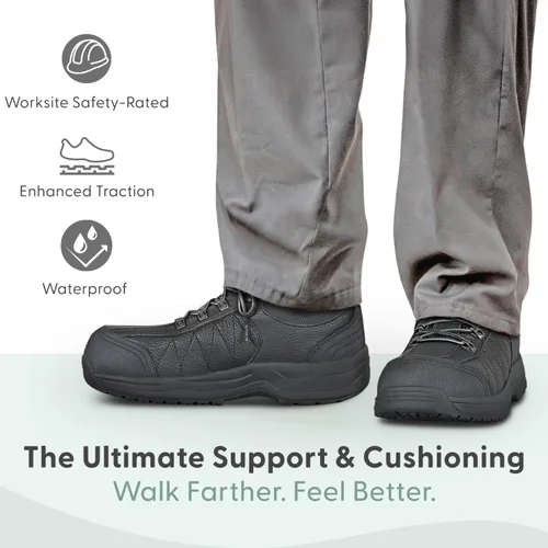 Miniatura 3 de Orthofeet Zapatos ortopédicos de trabajo de dolomita de cuero para hombre