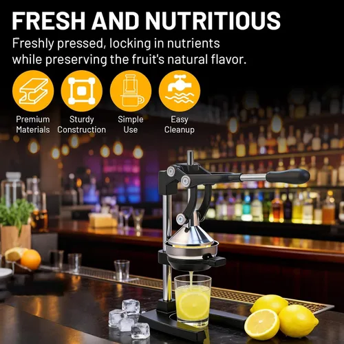Miniatura 7 de Exprimidor de hierro fundido para frutas cítricas, granadas, pomelos, exprimidor de hierro fundido resistente, exprimidor manual de limón, con taza
