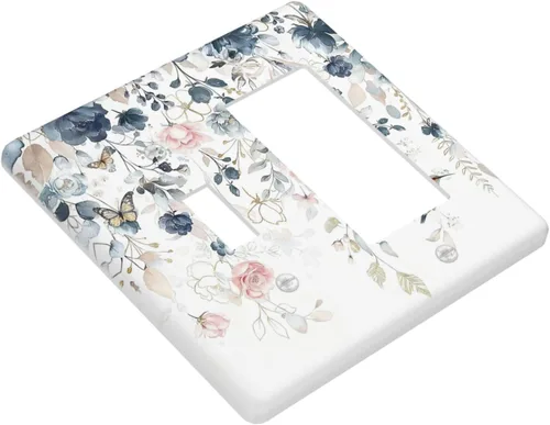 Miniatura 78 de Decorative Outlet Covers Blue Background White Cat Daisy Floral 2-Gang 1-Gang Wall Plate Single Toggle/Rocker Farmhouse Style Light Switch Covers