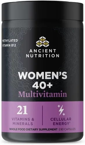 Ancient Nutrition Multivitamin para mujeres 40, multivitamínico y apoyo inmunológico con vitamina D y C, 20 vitaminas y minerales, apoyo para el