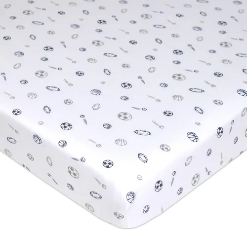 Miniatura 10 de TL Care Paquete de 2 sábanas bajeras ajustables 100% algodón natural de 39 x 27 pulgadas, suaves y transpirables para patio de juegos y colchón