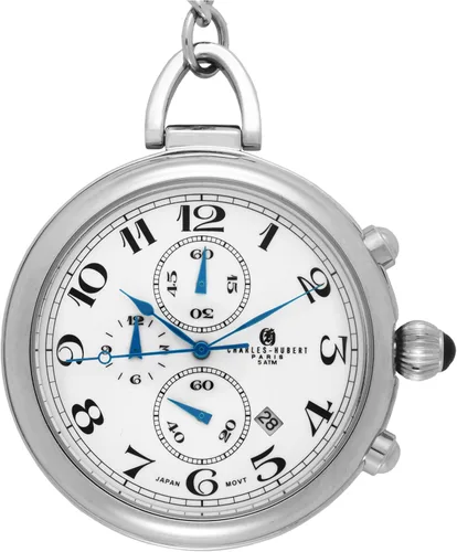 Miniatura 4 de Charles-Hubert, Paris Reloj de bolsillo de cuarzo de acero inoxidable, Reloj de cuarzo, cronógrafo, mecánico